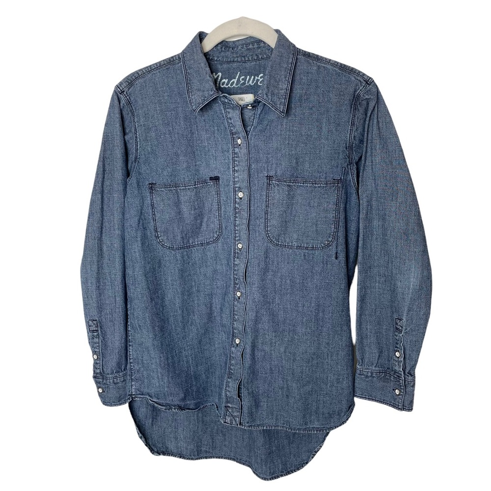 Madewell Blue Cotton Denim Button Down Shirt S